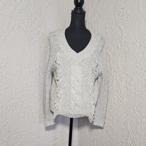 ABOUND Women's cable knit fringe pullover sweater